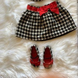 Janie and Jack Skirt, Shoes, & HAT. Houndstooth